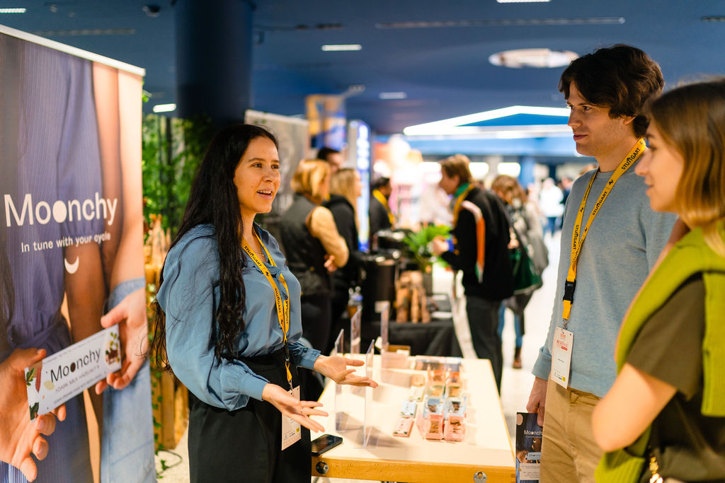 Auf der New Food Expo im ICS Foyer präsentieren mehr als 100 Startups ihre Food-Innovationen für Gastronomie, Handel und Lebensmittelwirtschaft.